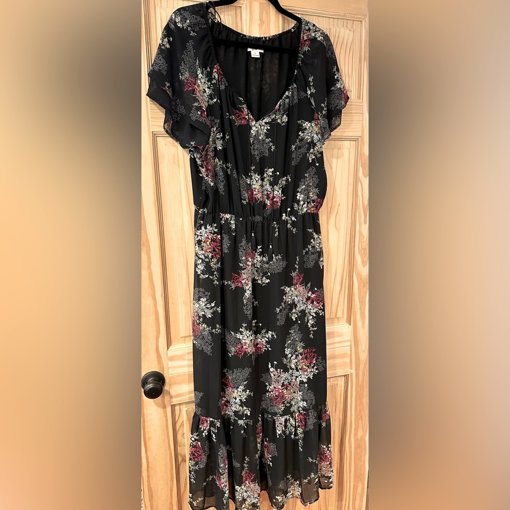 Large Style & Co Black Dress with Floral Design